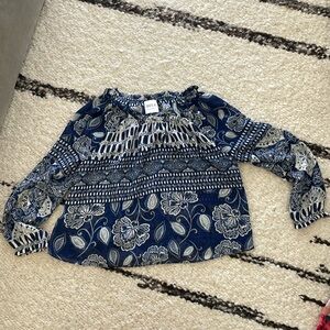 Navy floral long sleeved Misa Los Angeles blouse size s